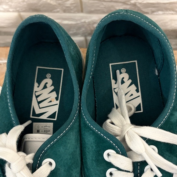 Vans Green Suede Shoes with White Accents - Picture 2 of 5